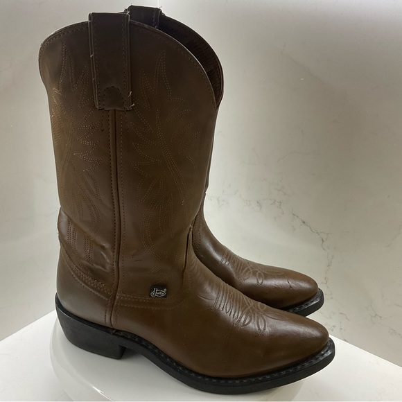 Justin Boots Crazy Cow Leather men’s JB1100 Size 8.5 D - Picture 2 of 10